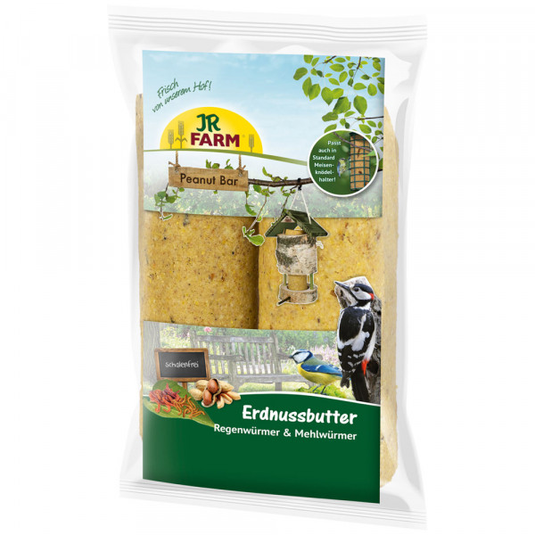 Erdnussbutter-Riegel JR Farm 2er Pack (2x350g) mit Regenwürmern & Mehlwürmern